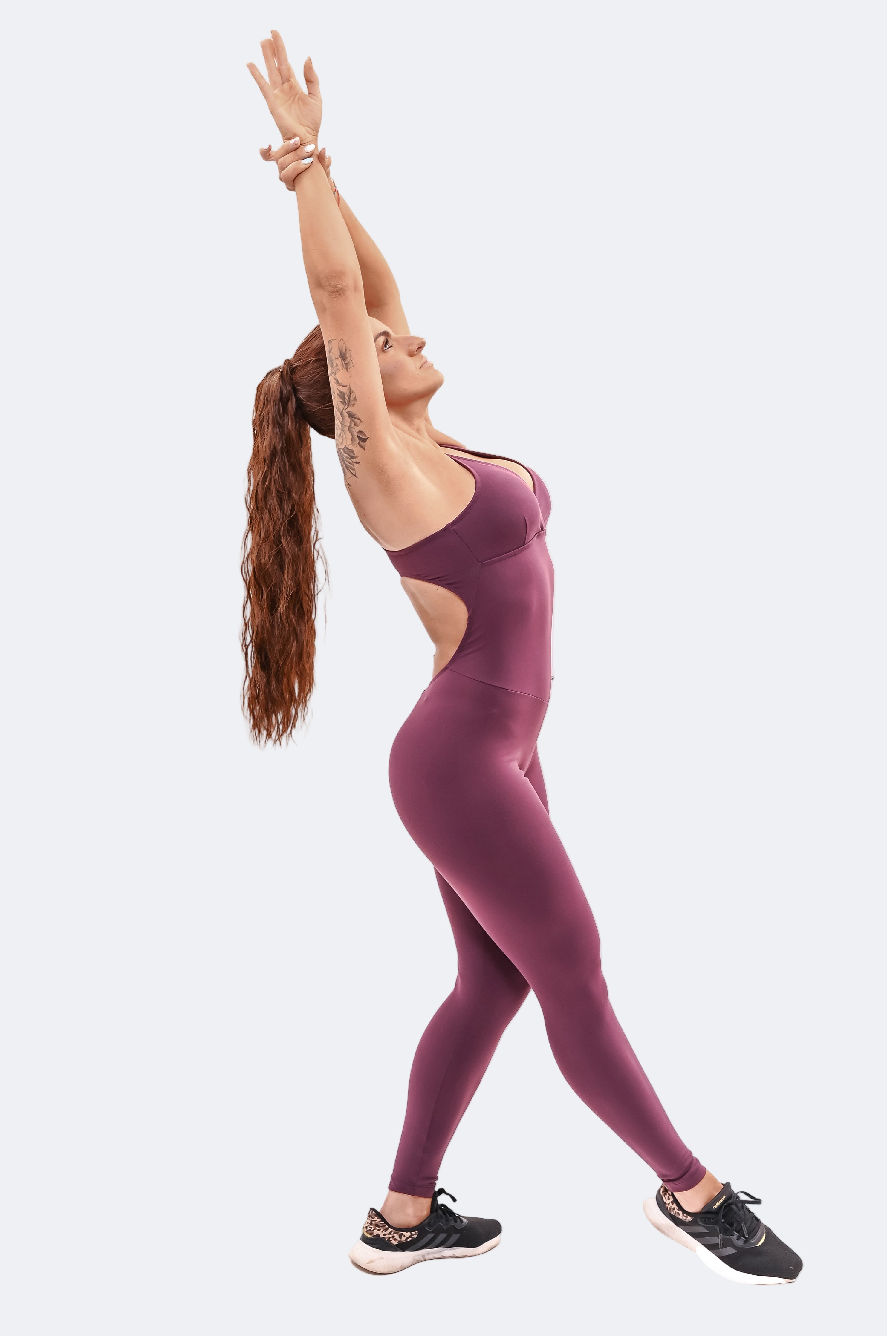 Acai Color Brazilian Workout Jumpsuit Side Details 