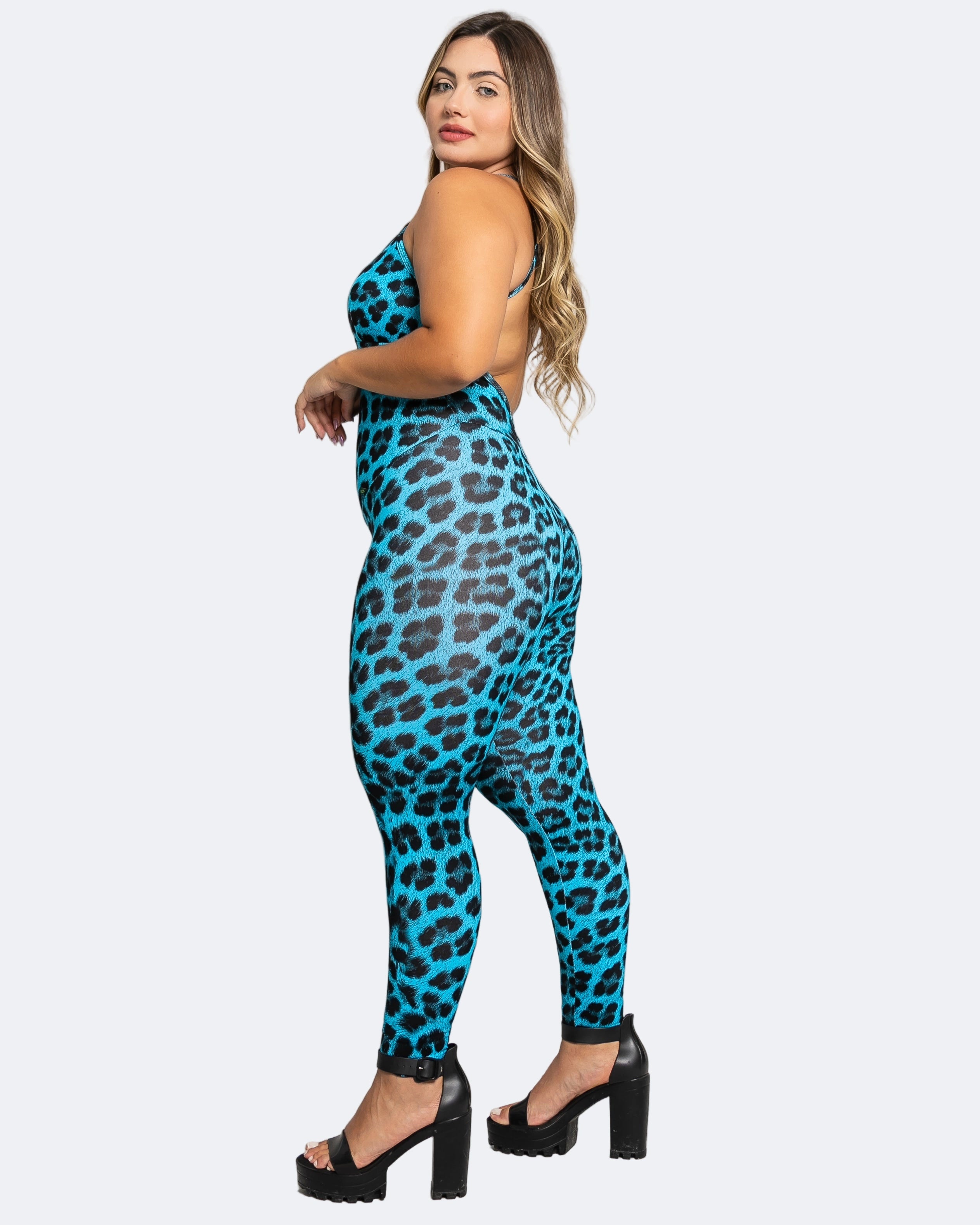 Luna Leopard Blue Jumpsuit