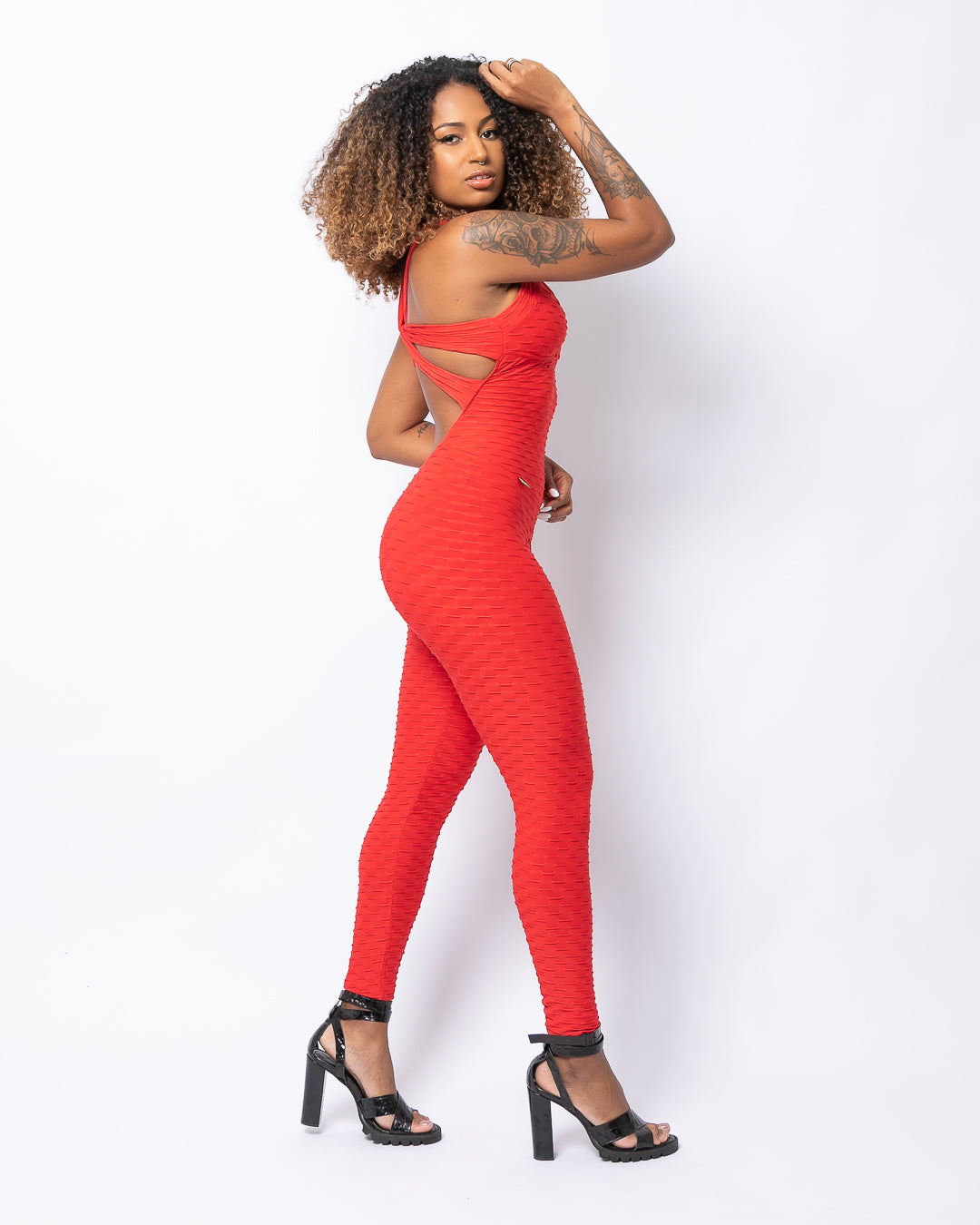Red Workout Jumpsuit